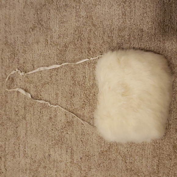 Vintage small Rabbit fur hand puff - Picture 1 of 5